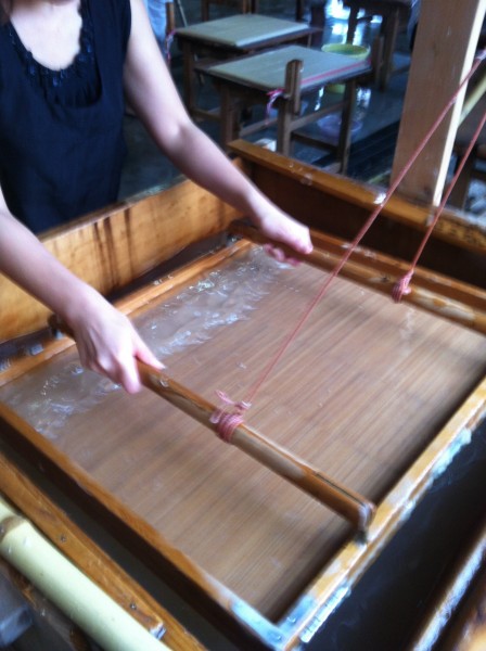 Forming Paper on the Bamboo screen